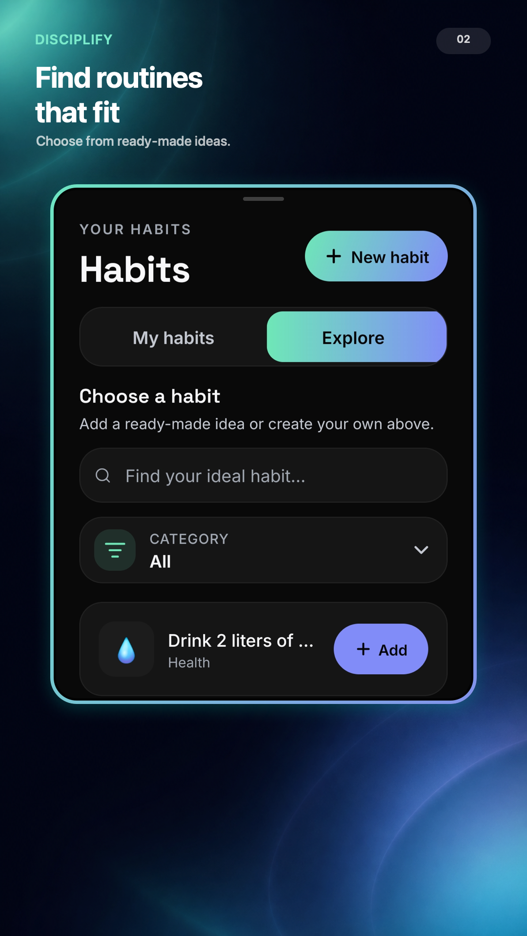 Disciplify habit library with ready-made routines